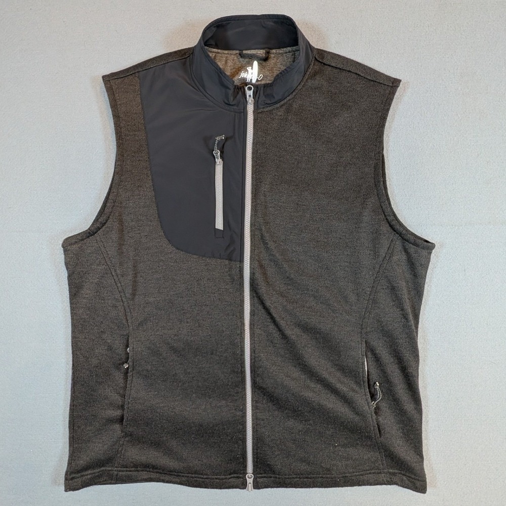 Johnnie-O Glover Vest Mens XL Full Zip Golf Performance Black Heather